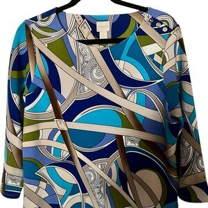 Colorful Chico top size-1. 3/4 sleeve.